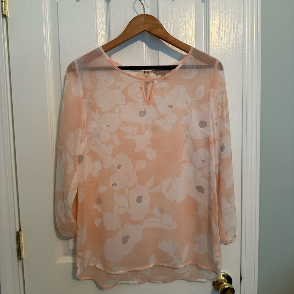 Floral Peach Sheer Blouse